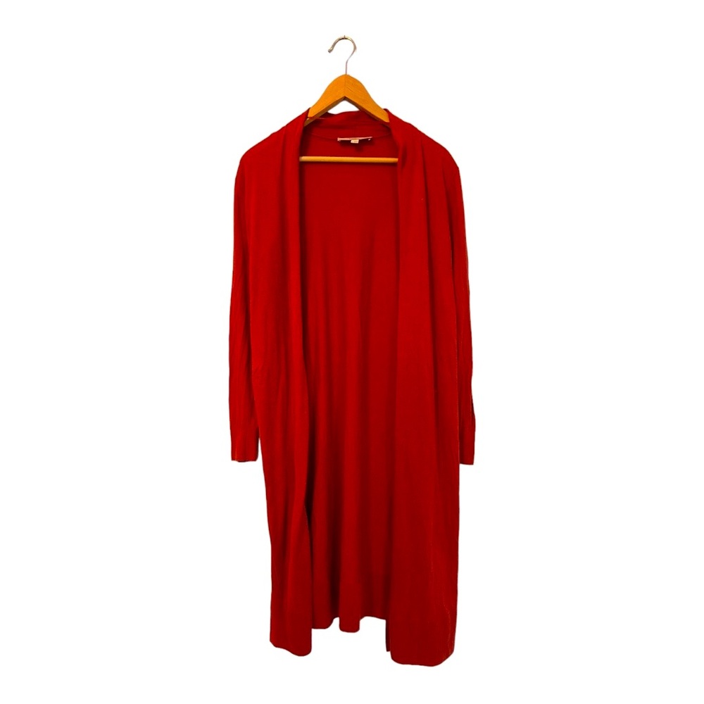 LOFT Long orange Lightweight Open Cardigan Sweater Women’s Size Medium